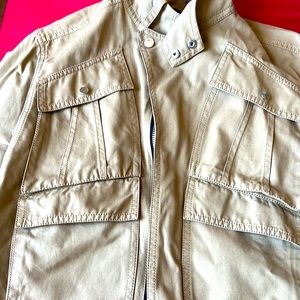 Zara Utility jacket, lightweight jacket, beige jacket, size M